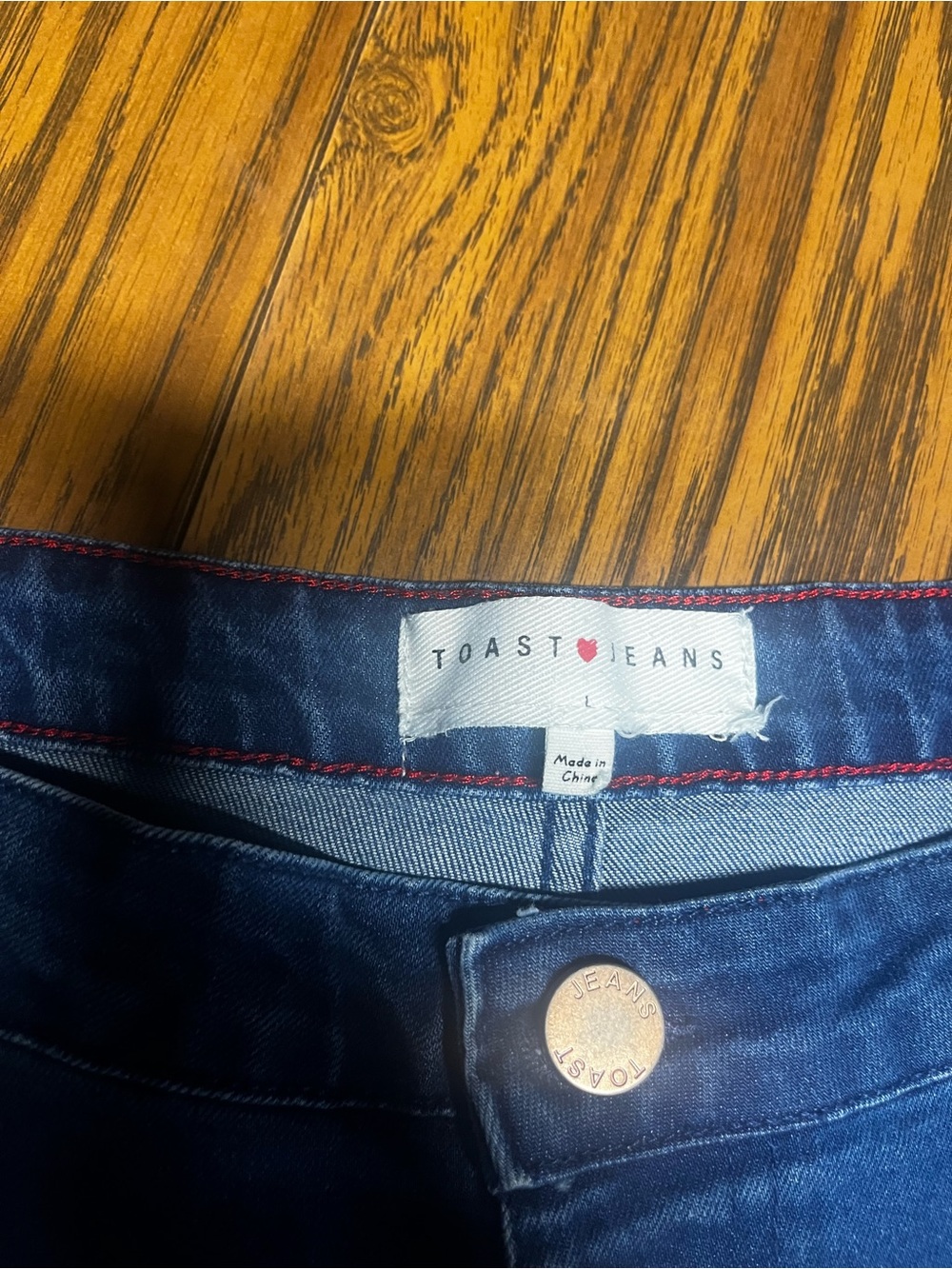 Toast ❤️ Jeans High-Waist Flare Jeans - Dark Blue Size Large - Picture 3 of 7